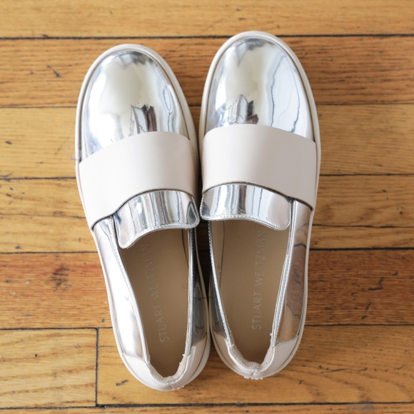 Stuart Weitzman Shoes - Metallic Platform Sneakers by Stuart Weitzman